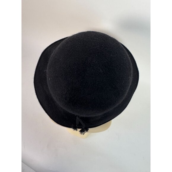 Helen Kaminski Vintage Black Wool Felt Wide Brim Hat Made In Australia main image 10